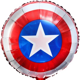 Шар фольгированный 'Щит Капитана Америки', Мстители, круг, Ош