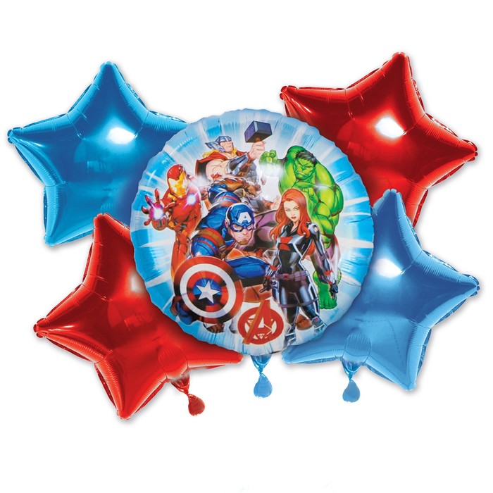 Набор фольгированных шаров С Днем рождения, Мстители набор шаров с днем рождения шелкография бабочки 36 см 5 шт