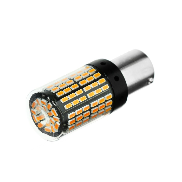 Автолампа светодиодная PY21W 1156, 144 SMD, 12 В, свет оранжевый