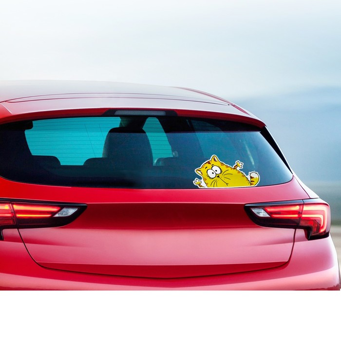 Наклейка на авто светоотражающая "Котэ"