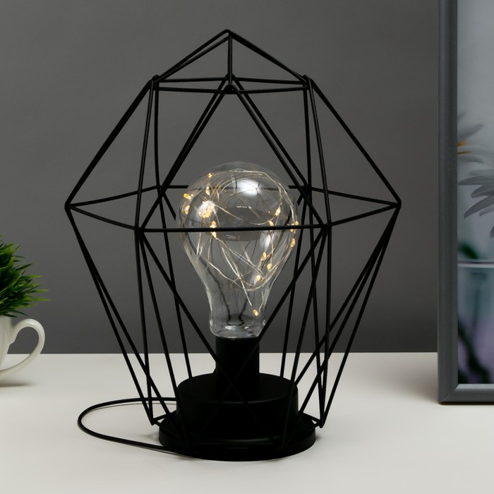 

Ночник "Геометрия" LED от батареек 3хAAA черный 18х18х25 см