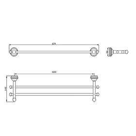 

Полотенцедержатель Astor двойной, 670 мм, цвет хром