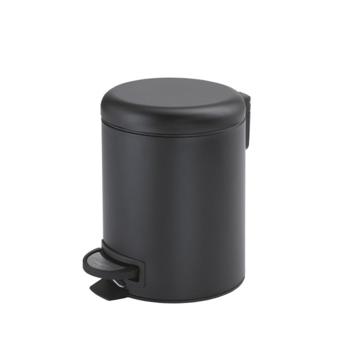 Урна Potty для бытового мусора, с педалью, 3 л, цвет чёрный матовый, нержавеющая сталь