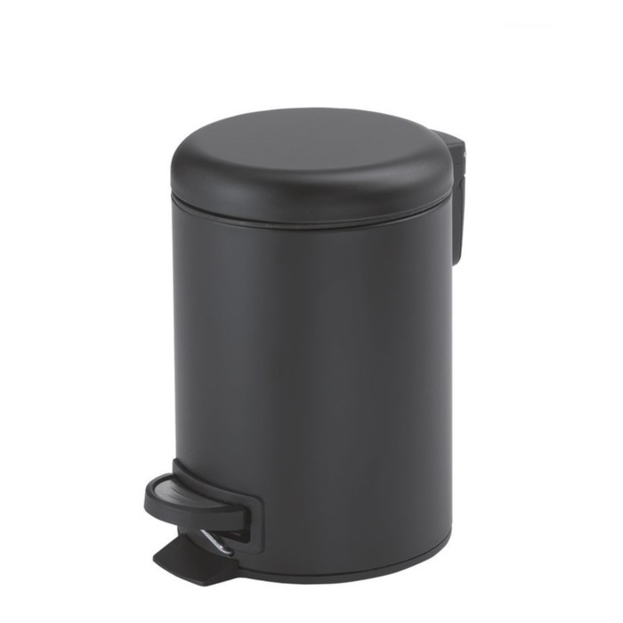 Урна Potty для бытового мусора, с педалью, 5 л, цвет чёрный матовый, нержавеющая сталь