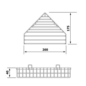 

Мыльница Chrom Line угловая, из проволоки с бортиком, нержавеющая сталь, 260x40x175 мм, цвет хром