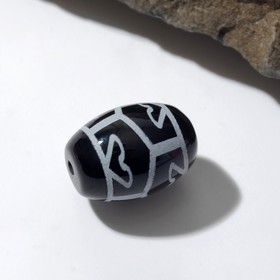 

Бусина Дзи "Агат чёрный", 1,5см