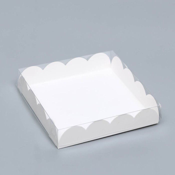 Коробочка для печенья, белая, 15 х 15 х 3 см коробочка для печенья с pvc крышкой белая 22 х 15 х 3 см