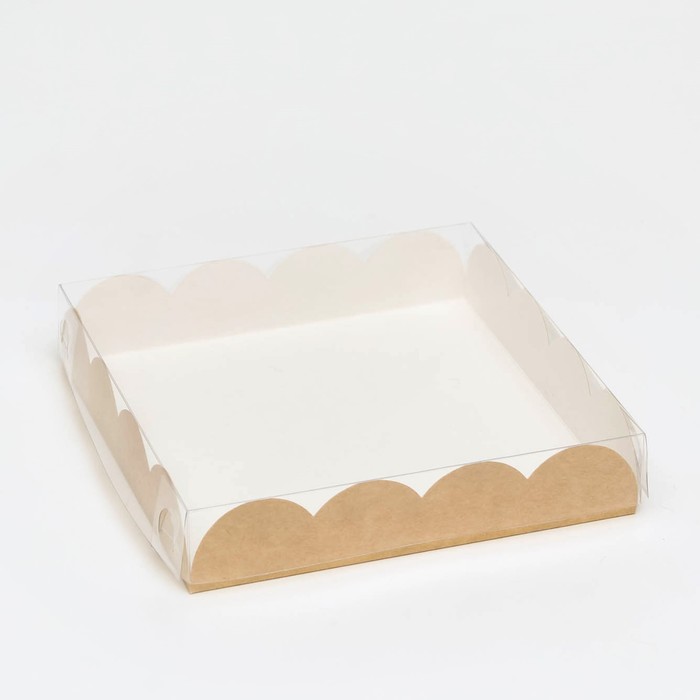 Коробочка для печенья, крафт, 15 х 15 х 3 см коробочка для печенья крафт 22 х 15 х 3 см