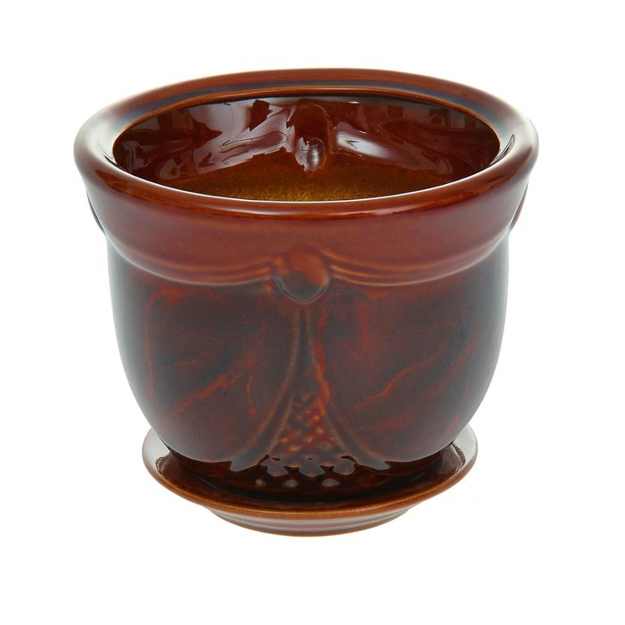 Кашпо "Аква" коричневое 1,8 л
