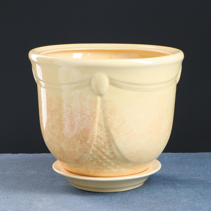 Кашпо "Аква" бежевое 4 л