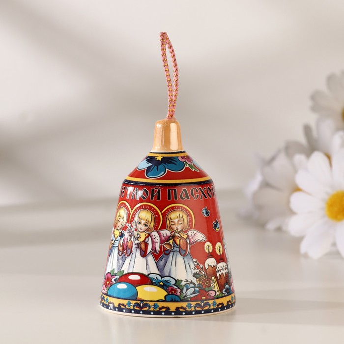 

Колокольчик цветной средний (три ангела), 7 см