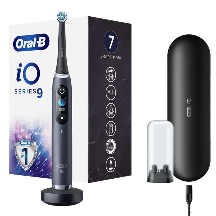 Электрическая зубная щетка Oral-B iO 9 Black Onyx 7 режимов Bluetooth АКБ чёрная 2927600₽