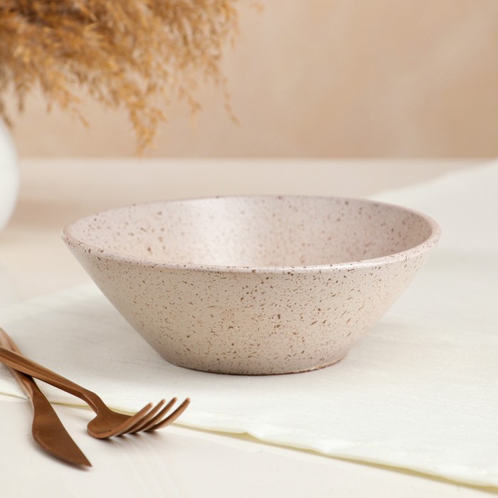 

Салатник "Гранит", кремовый, красная глина, 0.7 л