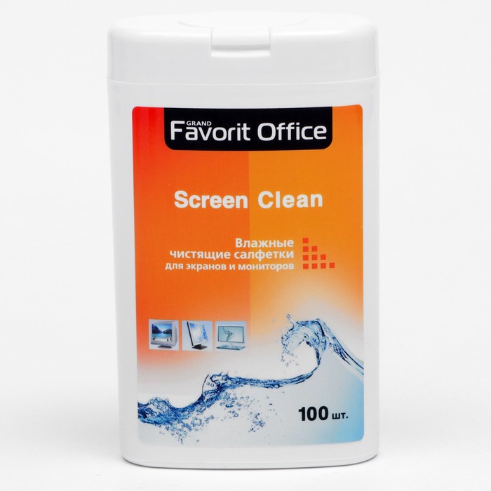 фото Влажные салфетки для экранов favorit office "screen clean" фляга, 100 шт favorite office