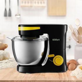 

Миксер Kitfort КТ-3044-3, планетарный, 1000 Вт, 4 л, 6 скоростей, черно-желтый