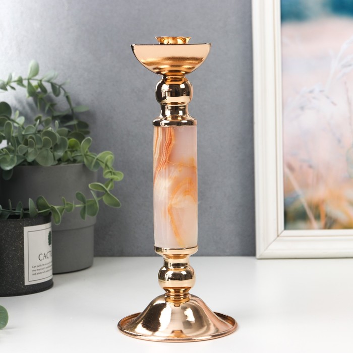 

Подсвечник металл, нефрит на 1 свечу "Корица" 25х11х11 см