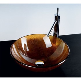 

Раковина Sapho SUN, на столешницу с монтажным кольцом/фиксатором, 42x14 см, медовый витраж