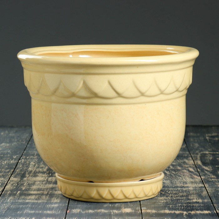 Кашпо "Бриз" бежевое 8,5 л