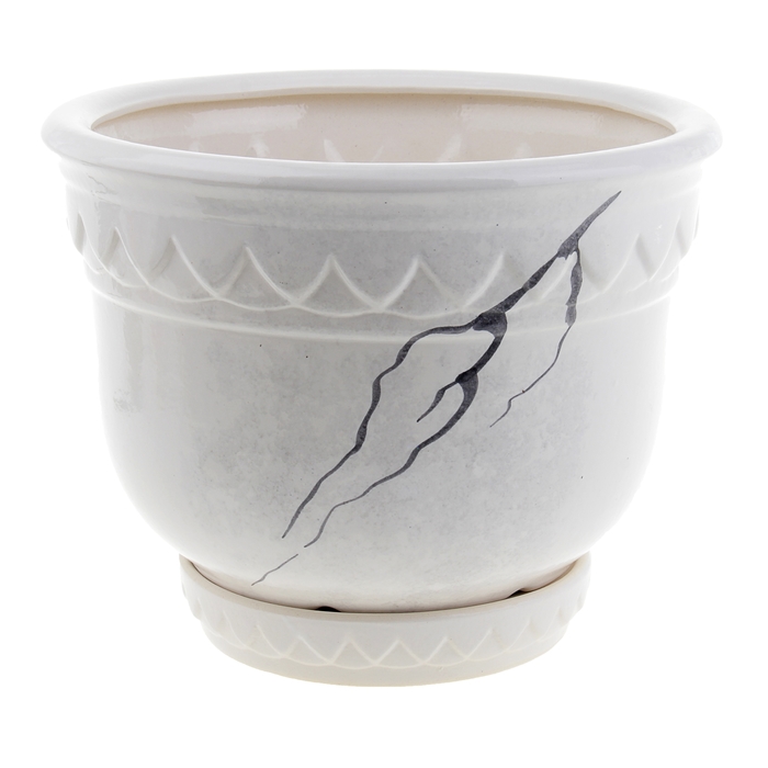 Кашпо "Бриз" белое 4 л