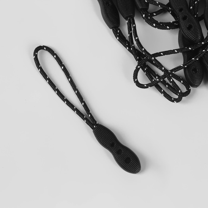 

Пуллер для молнии, 2,5 см, 6,5 × 0,8 см, 10 шт, цвет чёрный