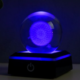 Сувенир стекло подсветка 'Одуванчик' d=6 см подставка LED от 3AAA, провод USB 9х7х7 см Ош