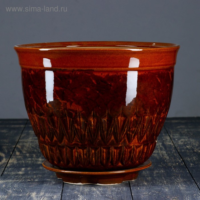 

горшок цветочный "Болеро №1" 10 л, 21 × 30 см, 1 сорт, коричневый