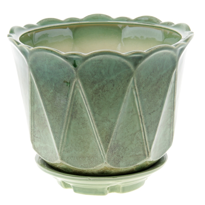 Кашпо "Берта" зелёное 3,7 л