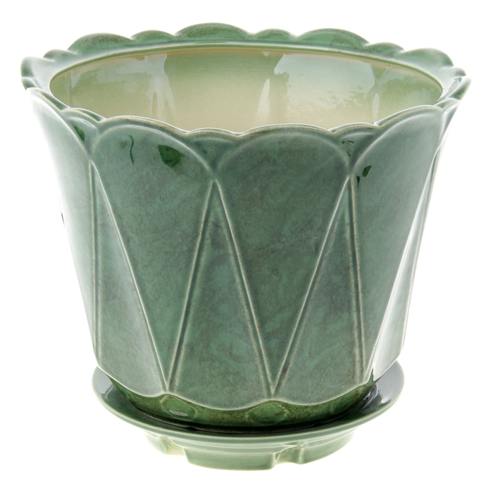 Кашпо "Берта" зелёное 6,5 л