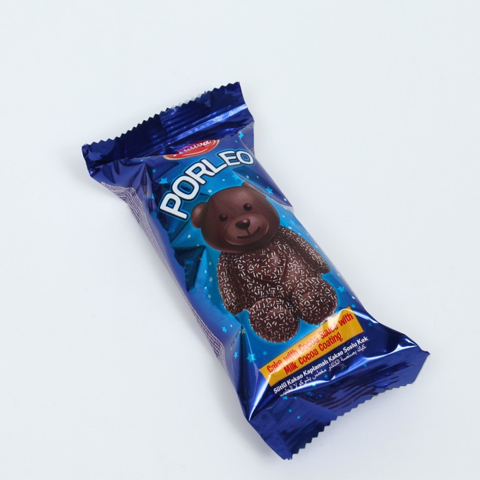 Бисквитный медвежонок Porleo в шоколаде с кокосовой стружкой