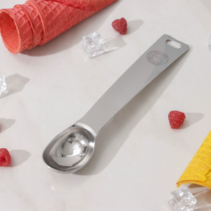 Ложка для мороженого Доляна Zero, нержавеющая сталь, цвет хромированный ложка для мороженого доляна 22 см 50 мл цвет хромированный
