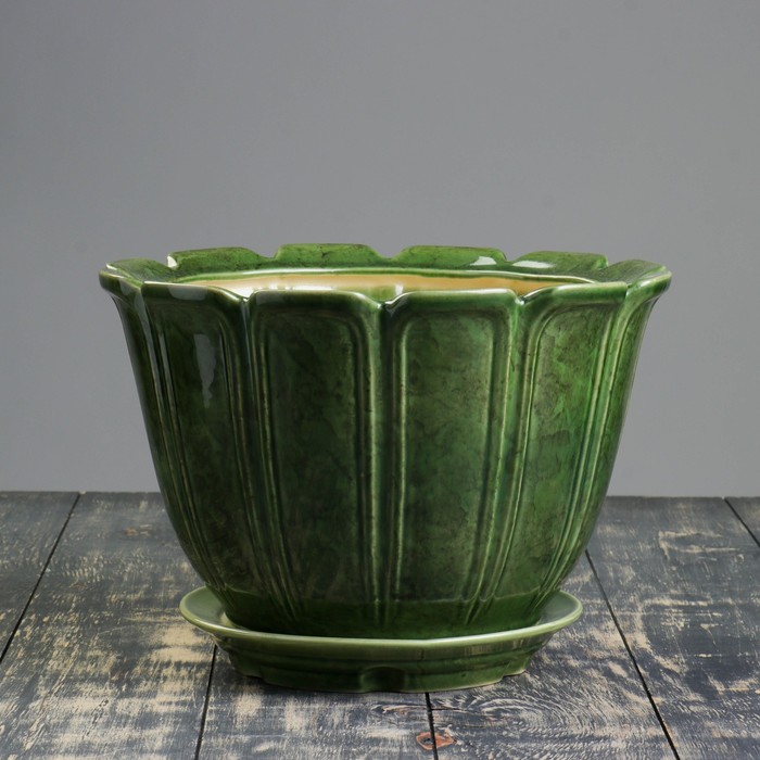 Кашпо "Элита" малахит 12 л