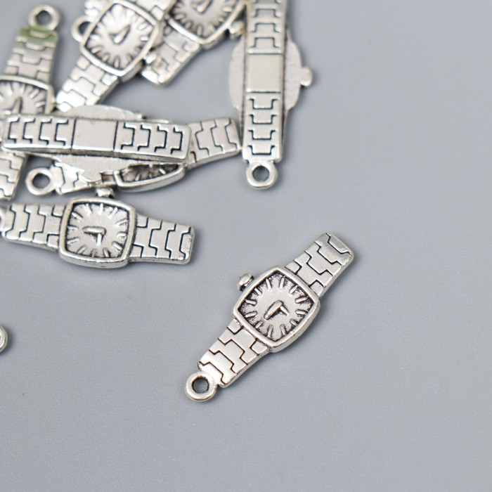 фото Декор для творчества металл "наручные мужские часы" серебро g116b925 2,3х0,9 см арт узор