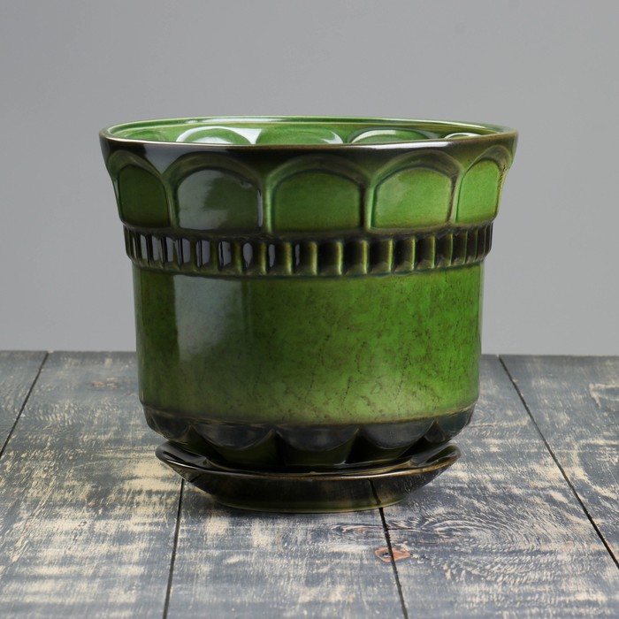 Кашпо "Фиеста" зелёное 5,5 л