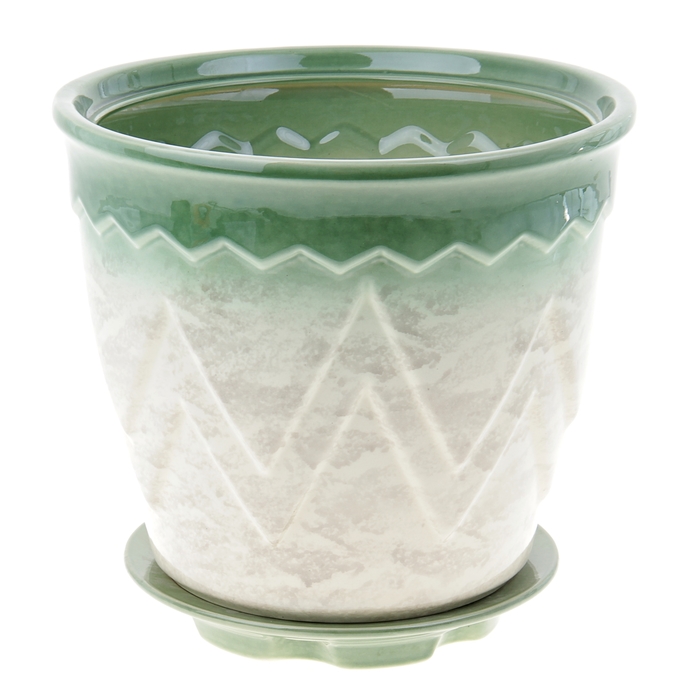 Кашпо "Арго" бело-зелёное 6 л