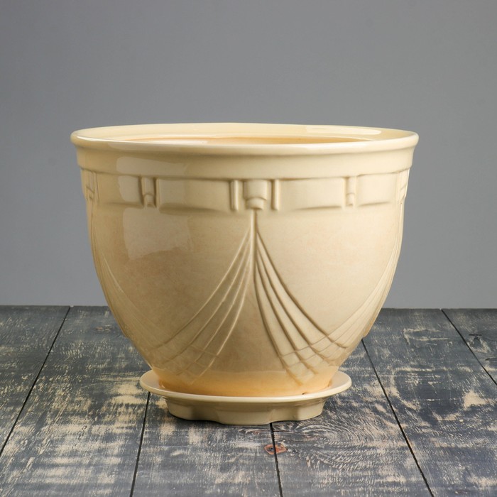 Кашпо "Мирида" бежевое 10 л