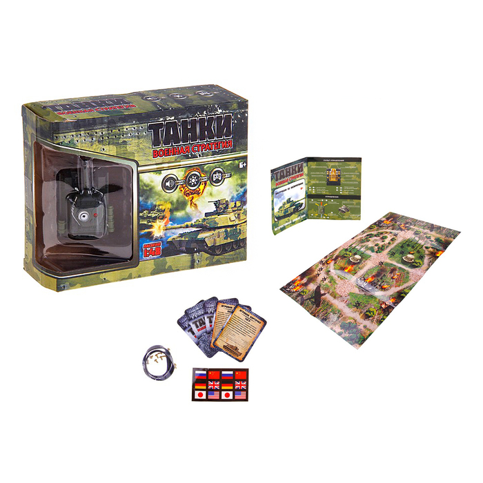 Танк радиоуправляемый "Т-34", светозвуковые эффекты, 1:48, в комплекте: игровые карточки и поле боя