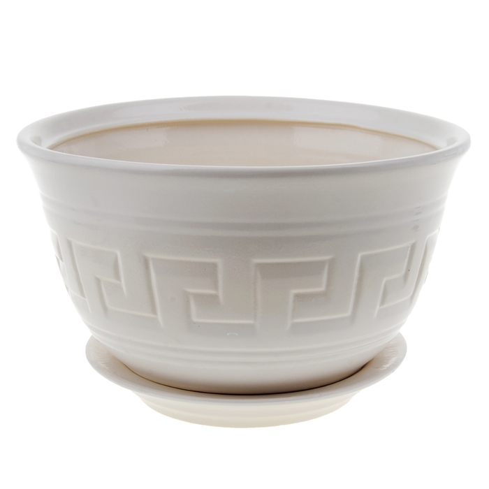 Кашпо "Меандр" белое 5,5 л