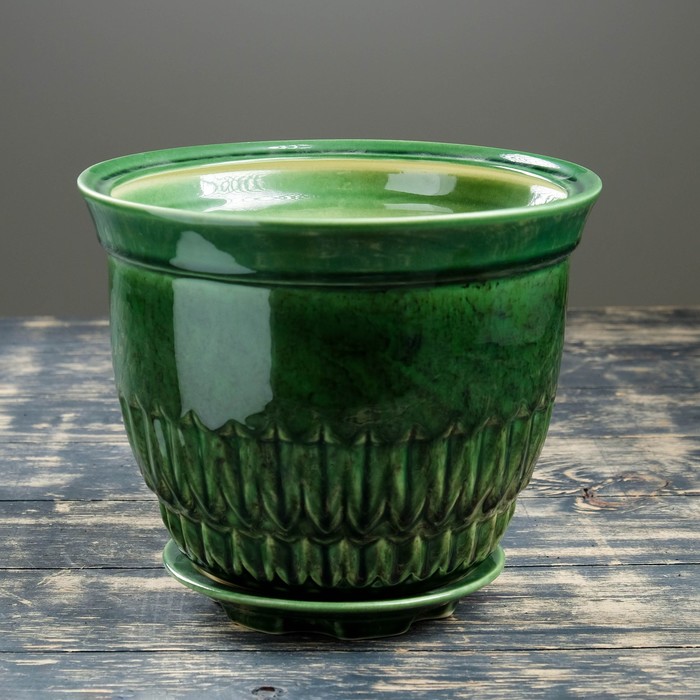 Кашпо "Балеро" зелёное 4,3 л