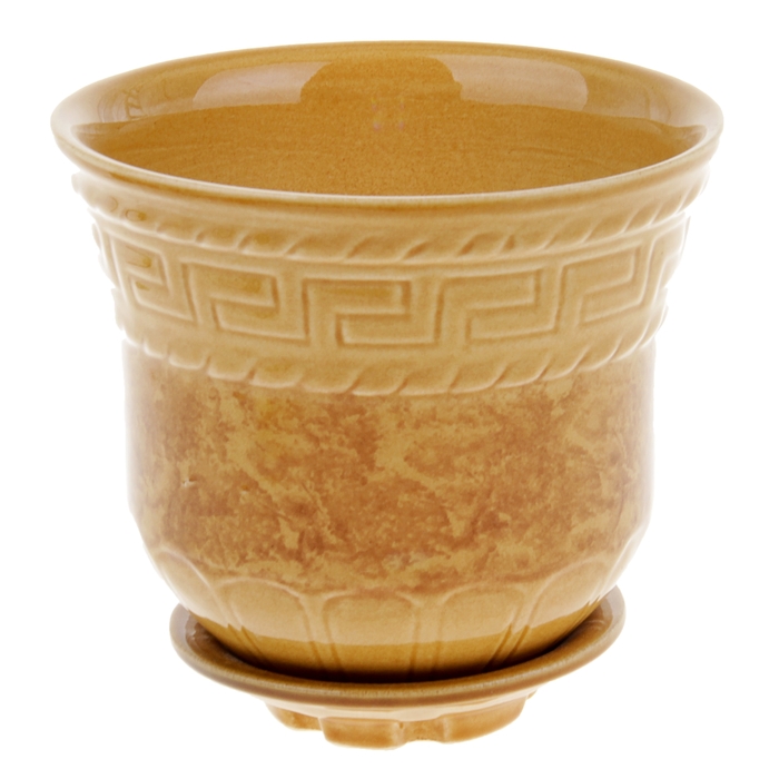 горшок цветочный Греция №3 1,2л 14,5*15см 1сорт горчичный