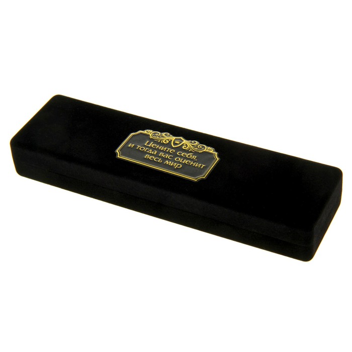 Ручка подарочная в бархатном футляре "Цените себя"