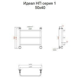 

Полотенцесушитель водяной "Тругор" Идеал НП 1, 500 х 400 мм