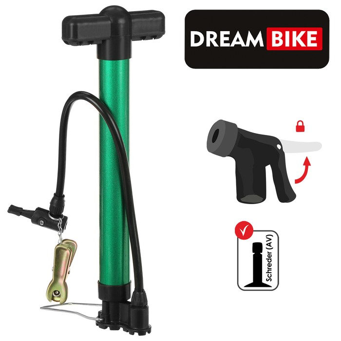 фото Насос напольный dream bike, цвет зелёный