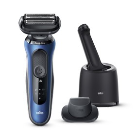 

Электробритва Braun 60-B7200cc, сухое/влажное бритьё, 3 головки, + насадка, АКБ, черно-синяя 76192