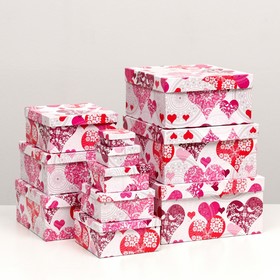 

Набор коробок 11 в 1 "Ажурные сердца", 25,5 х 25,5 х 13 - 5,5 х 5,5 х 2,5 см