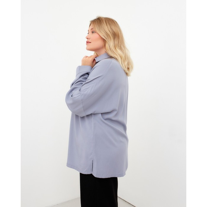 фото Рубашка женская mist plus-size, р.60, серо-голубой