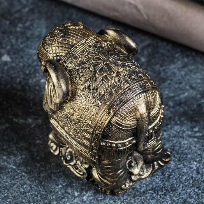 Фигура "Индийский слон" старое золото, 12х8х6см
