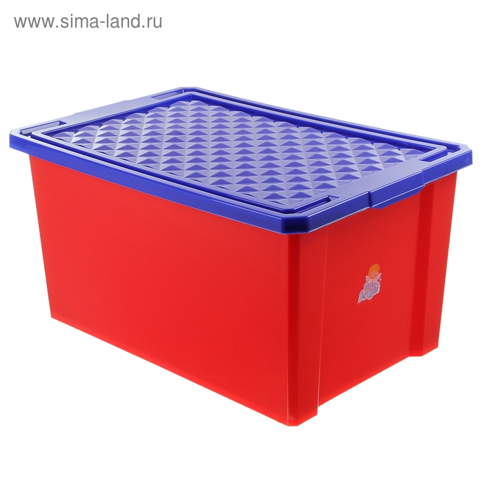 фото Ящик для игрушек little angel «лего», 57 л, на колесах с крышкой, цвет красный