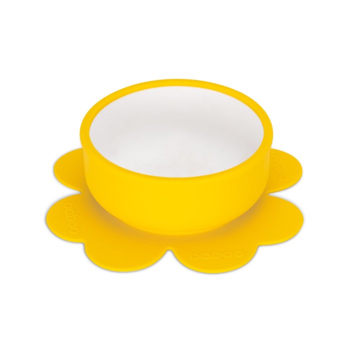 Тарелка Baboo силиконовая на присоске, от 6 месяцев, цвет желтый