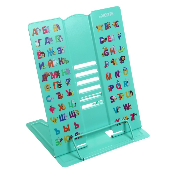 

Подставка для учебников и книг металлическая 27 x 21 см, "deVENTE. Alphabet", вес 600 г, с противоскользящими ножками, бирюзовый
