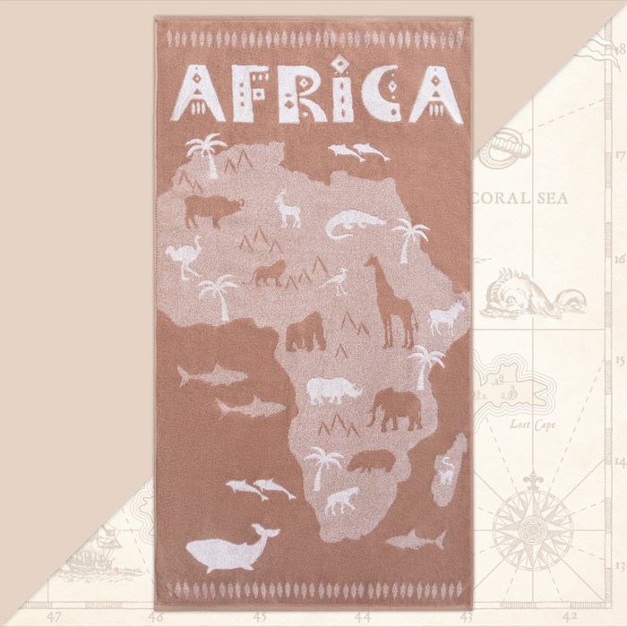 

Полотенце махровое Этель Africa, 70х130 см, 100% хлопок, 420гр/м2